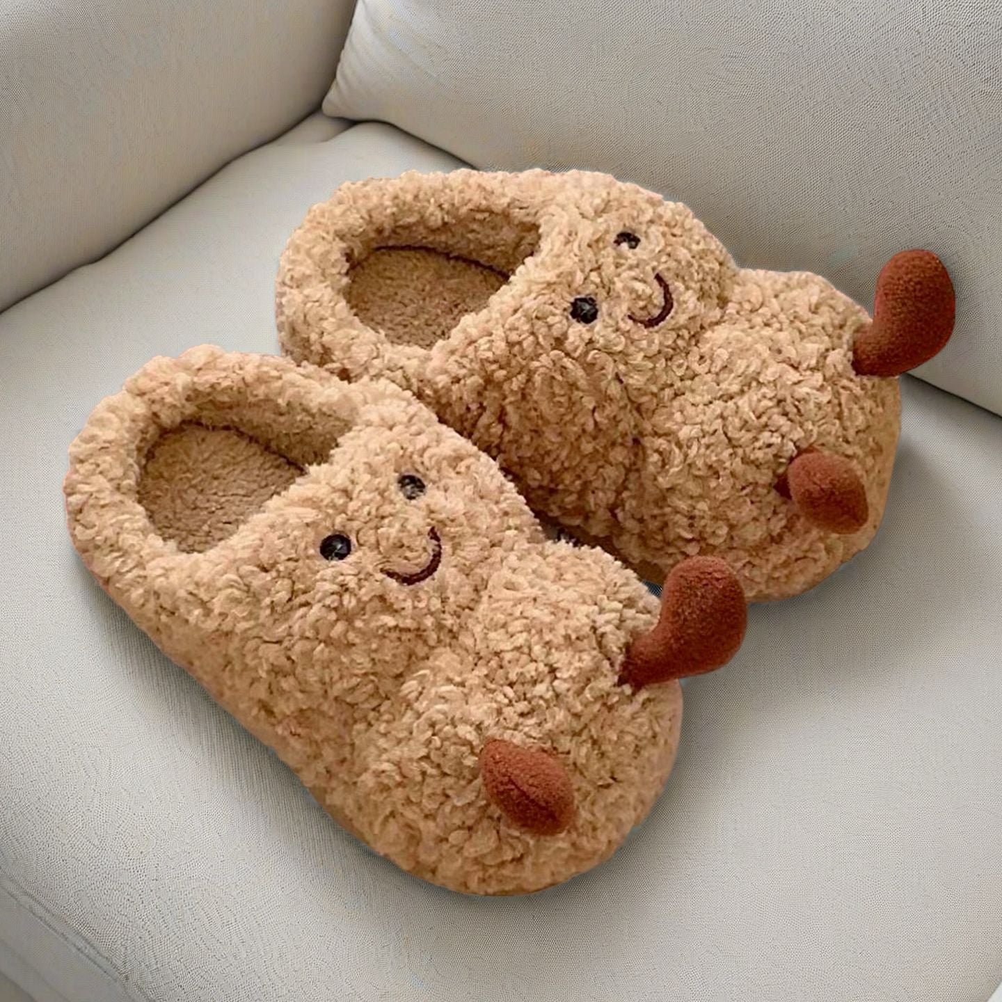 Cartoon Potato Plush Indoor Slippers