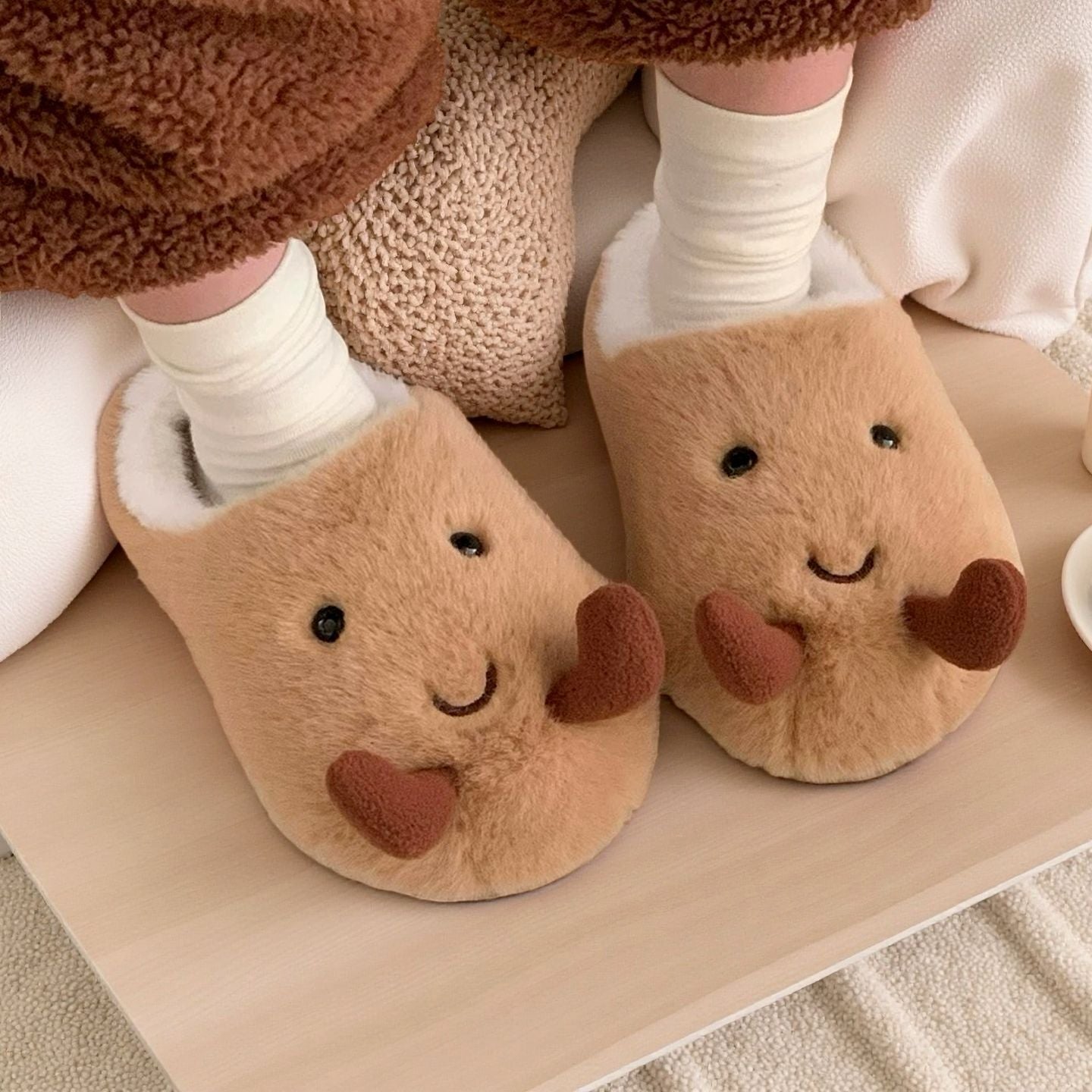 Cartoon Potato Plush Indoor Slippers